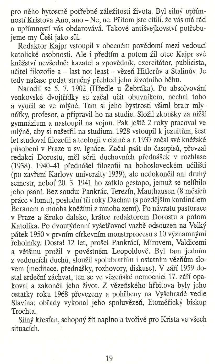 Slovo o této době / Kněz – redaktor – vězeň (Adolf Kajpr) / strana 19