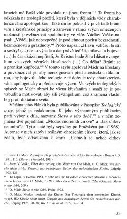 V zápasech za Boží věc / INTERPRETACE / Oto Mádr a jeho teologická koncepce svědomí (Jozef Kuzár) / strana 133