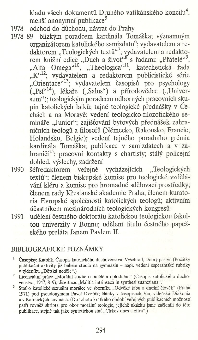 Slovo o této době / Biografický přehled / Bibliografické poznámky (Jolana Poláková) / strana 294